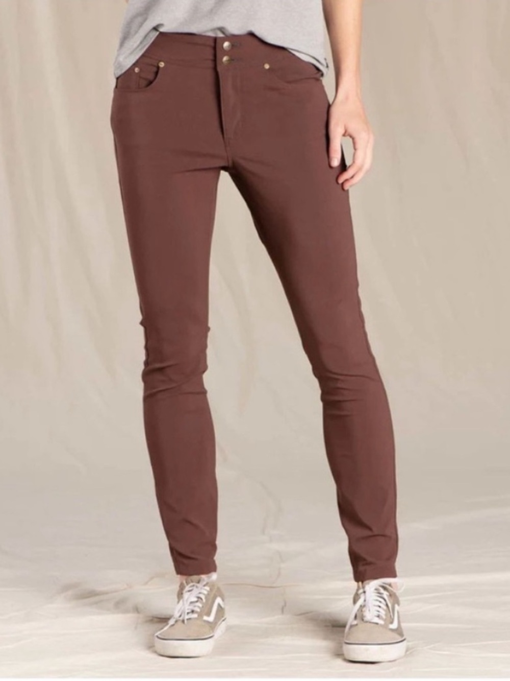 Toad&Co Flextime Slim Skinny Pants in Chocolate Brown